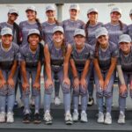 Texas Bombers Gold 14U pose for a team photo following tournament play.