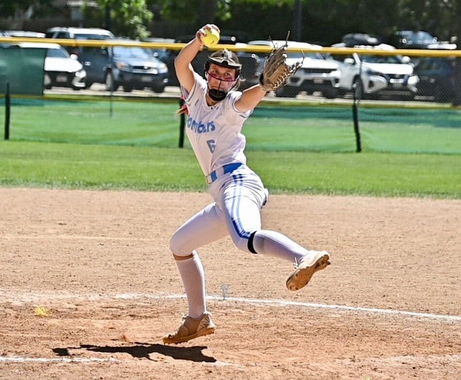 Scurry-Rosser High School junior Madison Lumpkin winds up during a recent outing. The Extra Impact Ambassador reached 500 career strikeouts this month.