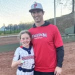 Ella Sweeney celebrates after a game with her dad, already showing the joy and confidence of competition.