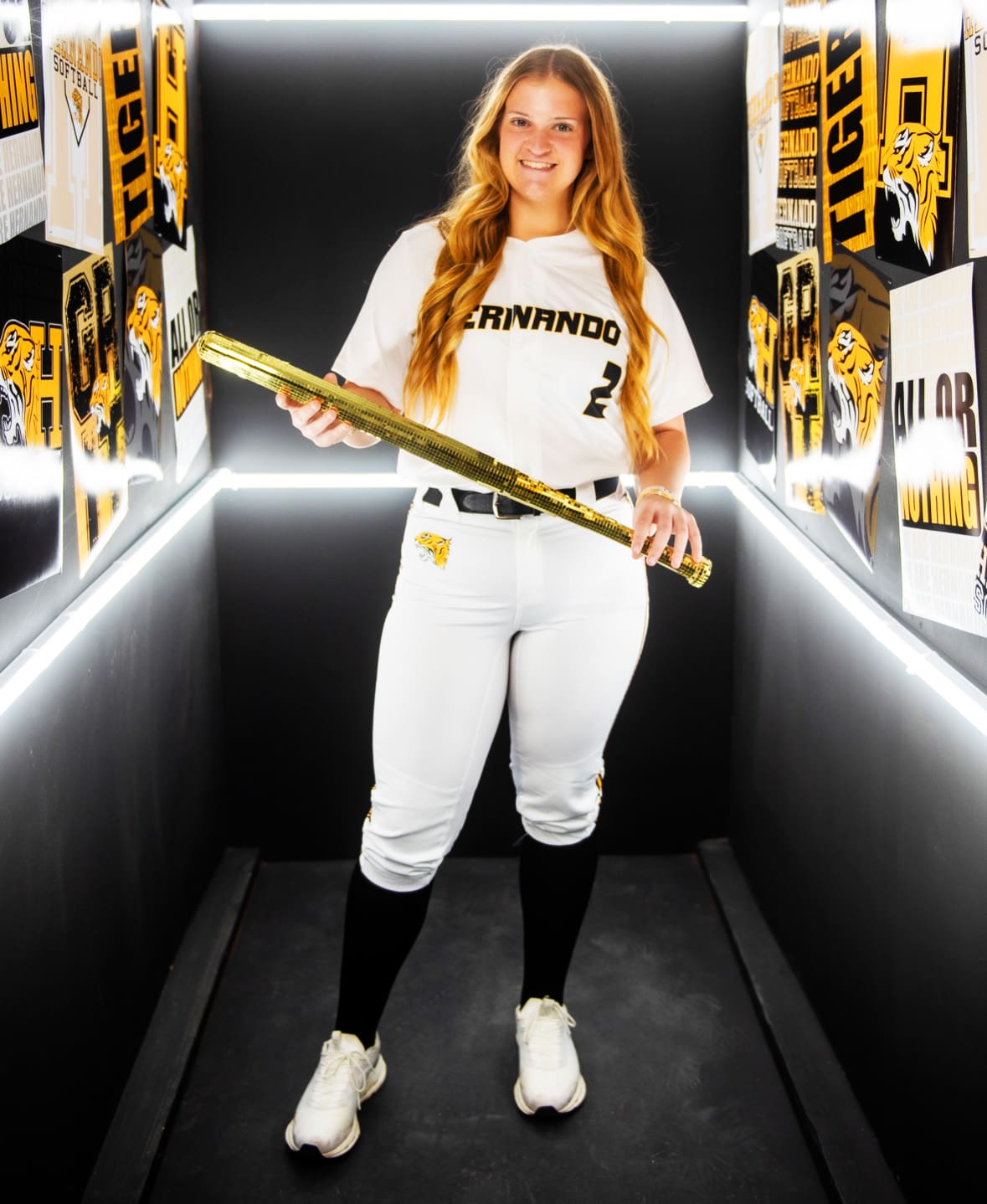 Bertlee Barrett stands for a portrait during her Hernando High School signing celebration